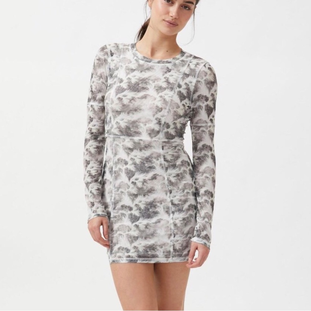 Urban Outfitters Ruth Mesh Long Sleeve Bodycon Dress